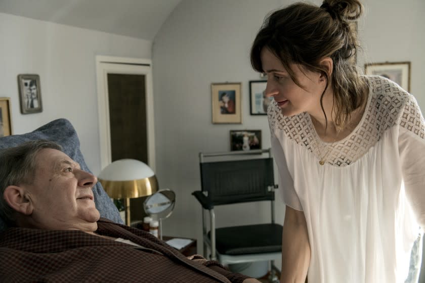 An elderly man and his young female caregiver in the movie "My Wonderful Wanda."