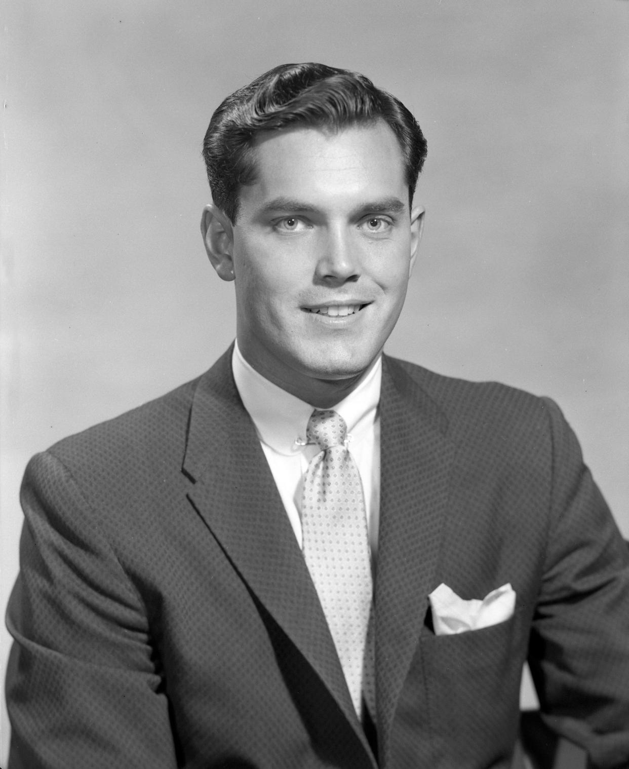 Actor Jeffrey Hunter stops by The Milwaukee Journal for a portrait in 1956, the same year he co-starred opposite John Wayne in "The Searchers." Hunter grew up in Whitefish Bay, a North Shore Milwaukee suburb.