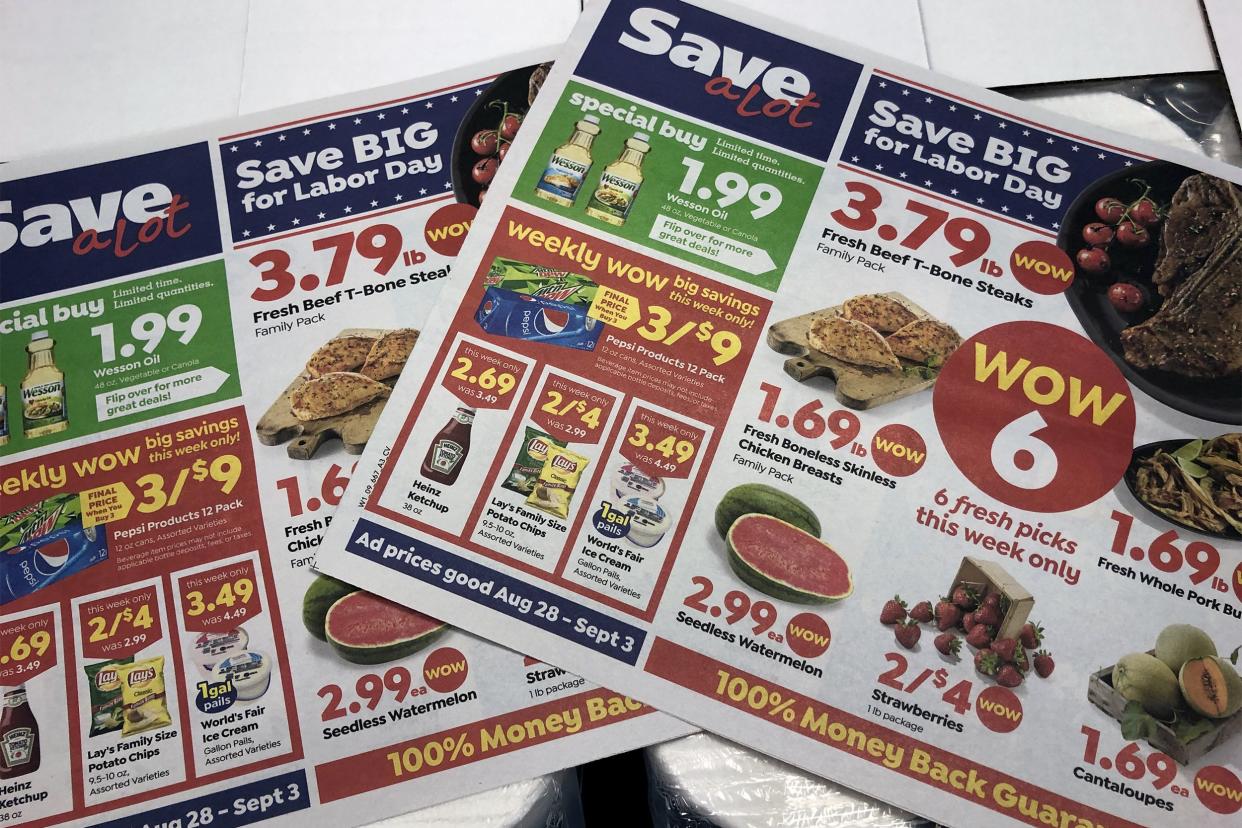 Two Save A Lot circulars for labor day weekend