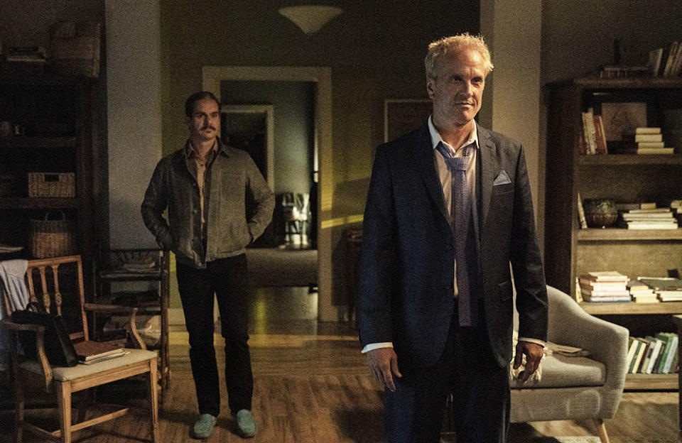 Patrick Fabian as Howard Hamlin, Tony Dalton as Lalo Salamanca - Credit: Courtesy of Greg Lewis/AMC/Sony Pictures Television