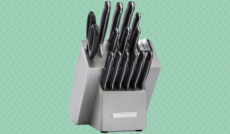 You'll never regret purchasing a KitchenAid knife set—especially at $55 off. (Photo: Amazon)