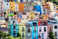 <p>A history of color on a Sardinian hillside.</p>