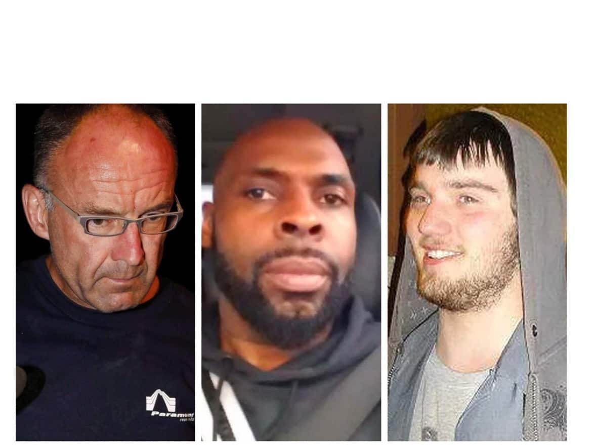 From left: Douglas Garland, Edward Downey and Derek Saretzky are serving life sentences with no chance of parole for 50 to 75 years after each man, in separate cases, murdered three people, including a child.  (Jeff McIntosh/Canadian Press, court exhibit, Facebook - image credit)