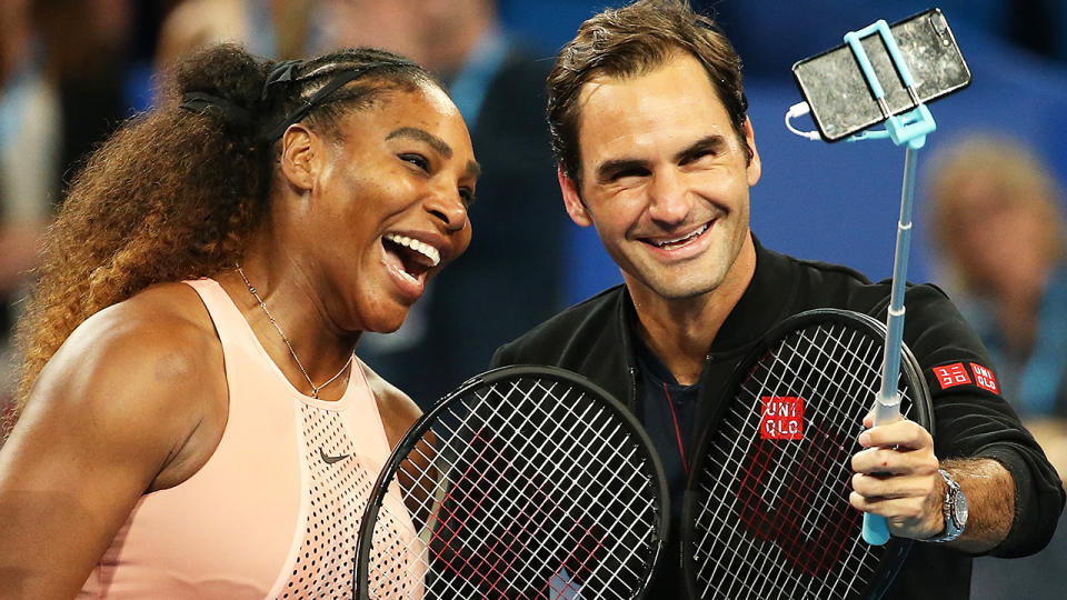 Serena Williams and Roger Federer, pictured here at the 2019 Hopman Cup in Perth.