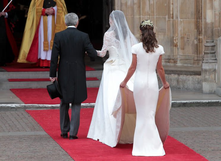 <i>Pippa’s bum-hugging dress received more attention than Kate’s Alexander McQueen gown in 2011 [Photo: PA]</i>