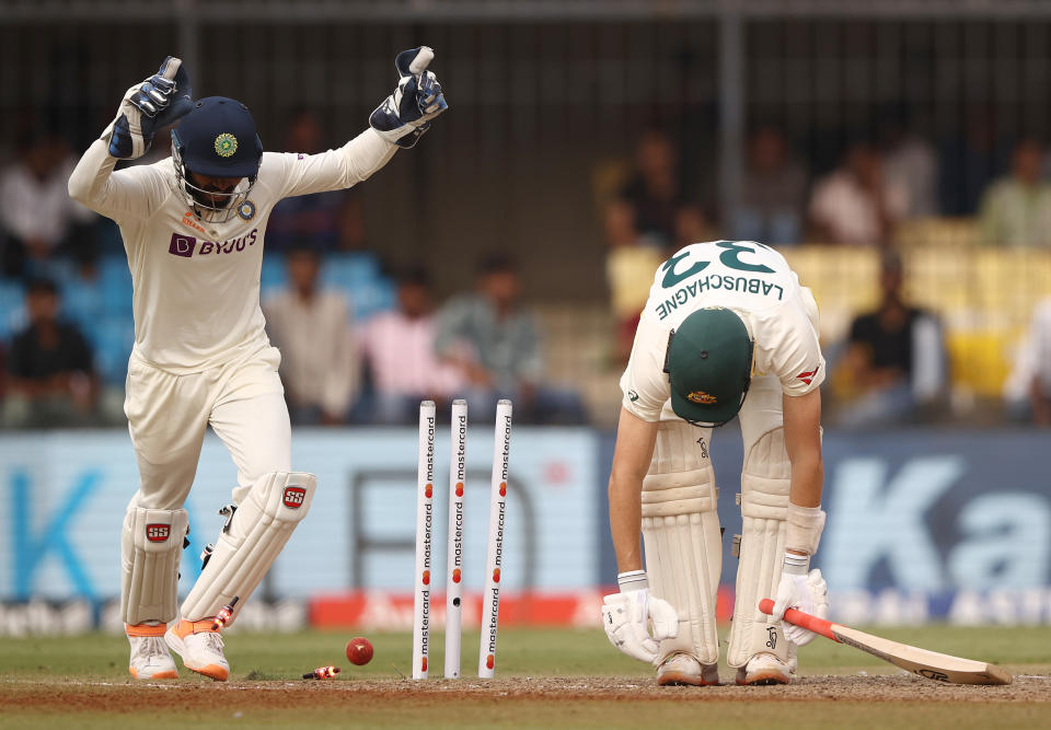 Marnus Labuschagne bowled in cricket.