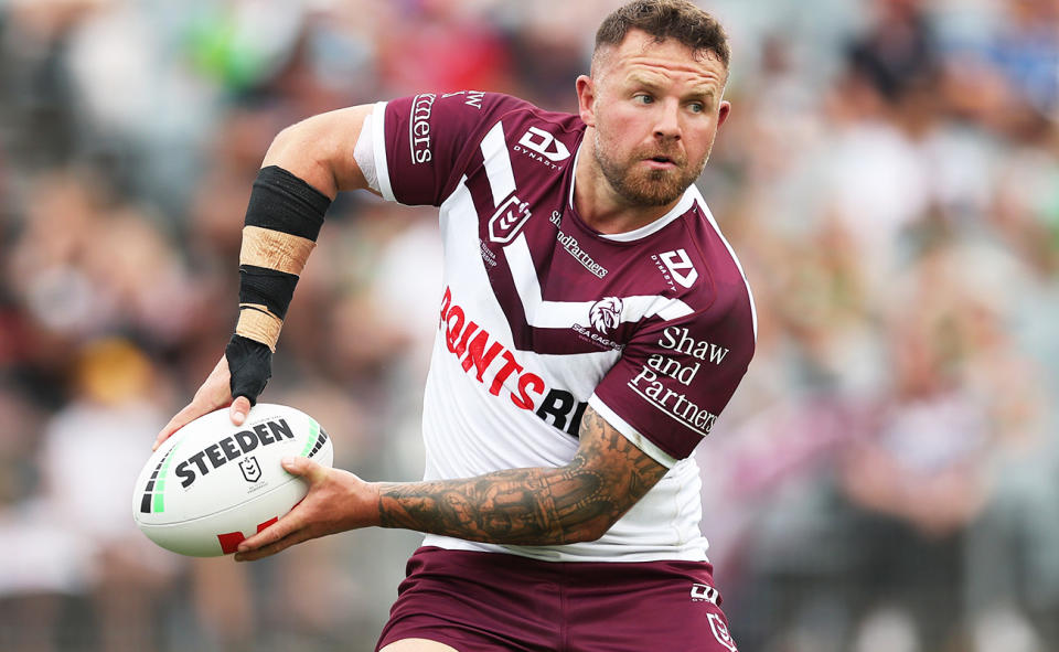 Nathan Brown in action for Manly in the NRL.