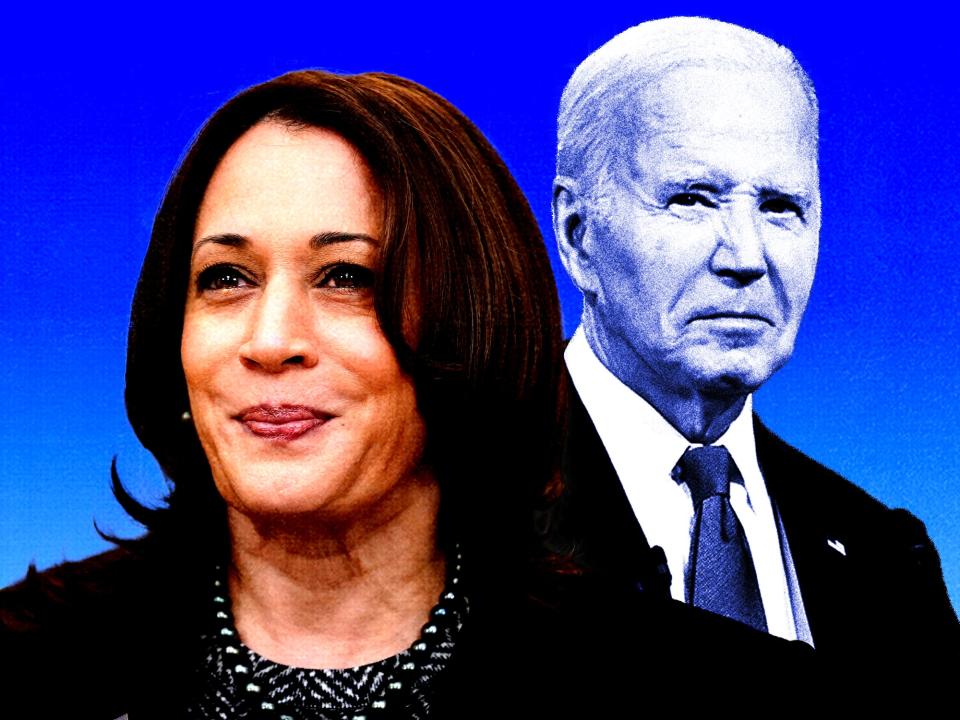 Photo collage of Vice President Kamala Harris for President Joe Biden