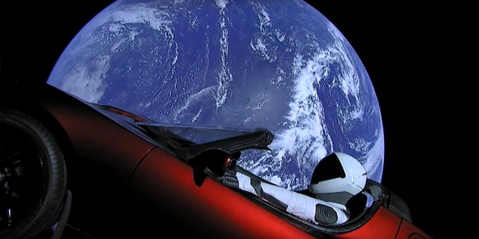 tesla roadster starman space