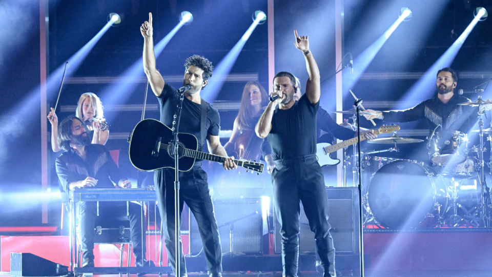 <em>Dan and Shay Mooney of Dan + Shay performs onstage during the 57th Annual CMA Awards at Bridgestone Arena on Nov. 8, 2023 in Nashville, Tennessee. (Photo by Astrida Valigorsky/WireImage)</em>