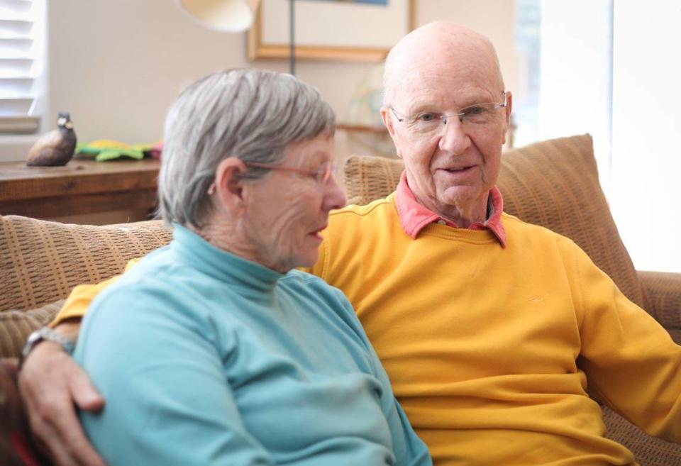 Chris and Alyce Broome at their home Jan. 11, 2022. Chris is caregiver for Alyce who has been diagnosed with Lewy body dementia a degenerative condition similar to Alzheimer’s disease.