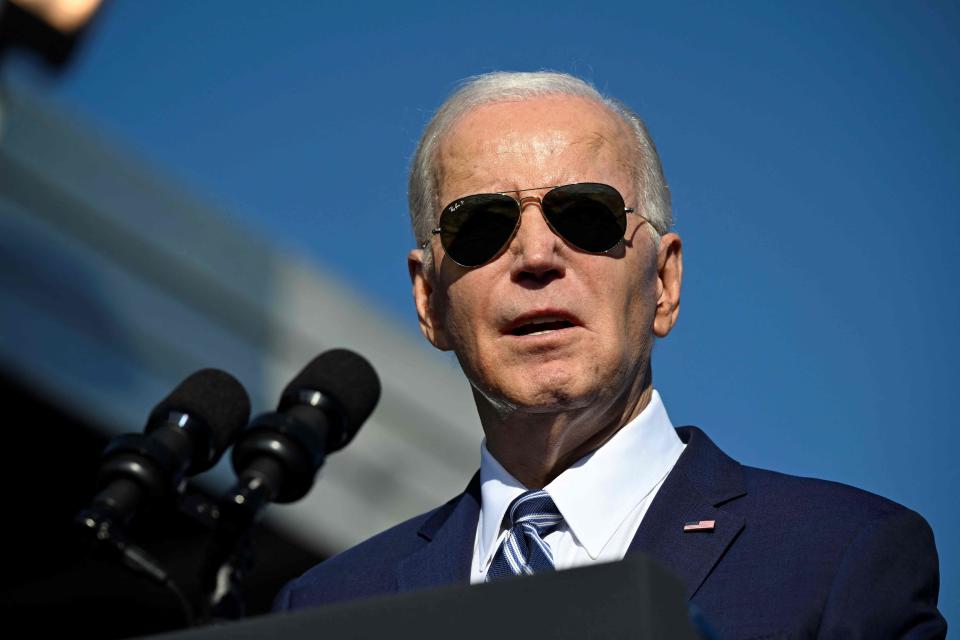 President Joe Biden speaks about his Bidenomics agenda at Tioga Marine Terminal in Philadelphia on Oct. 13, 2023.