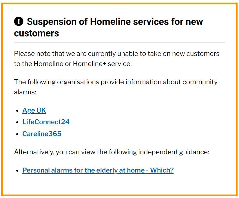 Swindon Advertiser: Swindon Borough Council suspends its Homeline service to new users