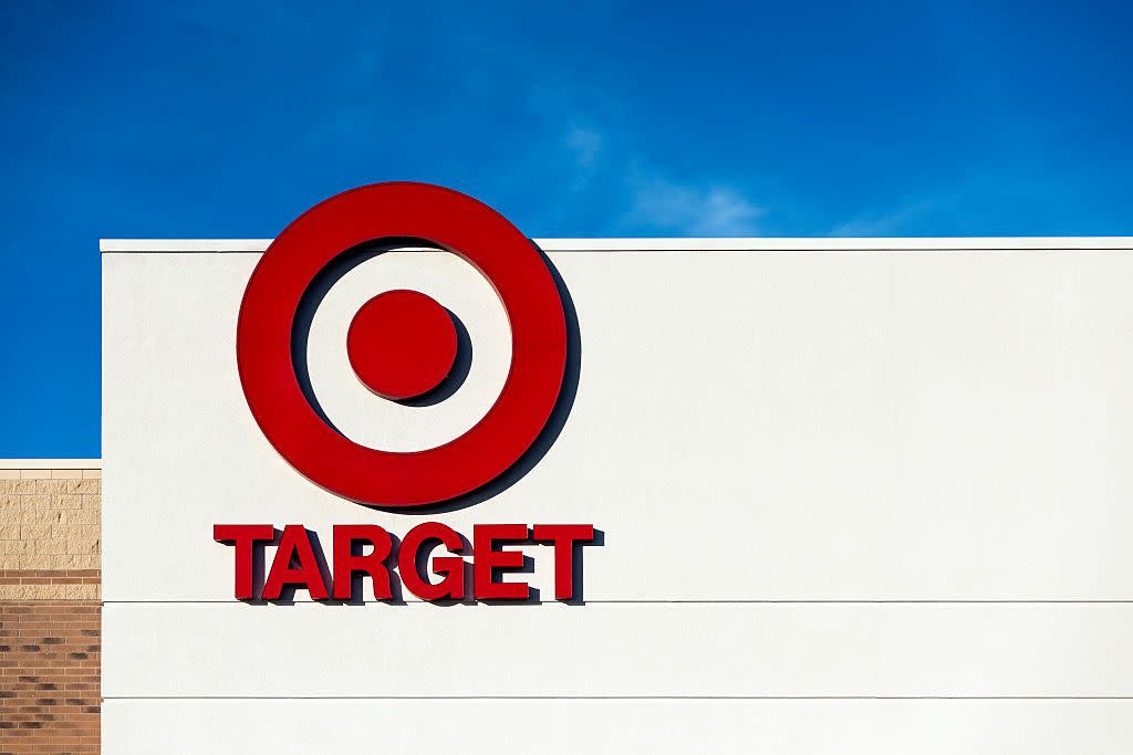target store exterior with red sign depicting a target and