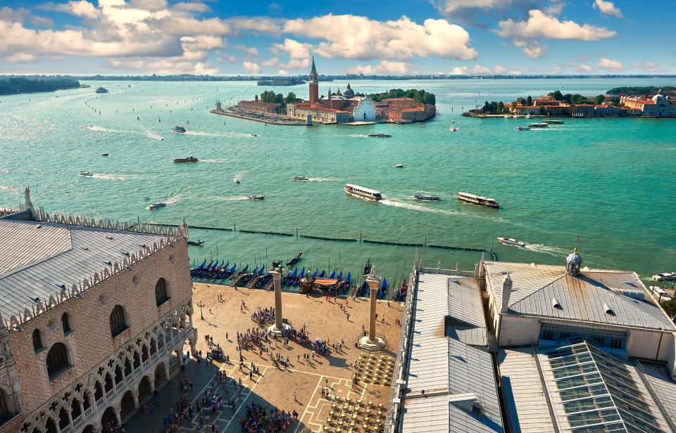 St Mark’s Square in Venice is a hit with tourists thanks to its iconic setting and panoramic views. (Rex)