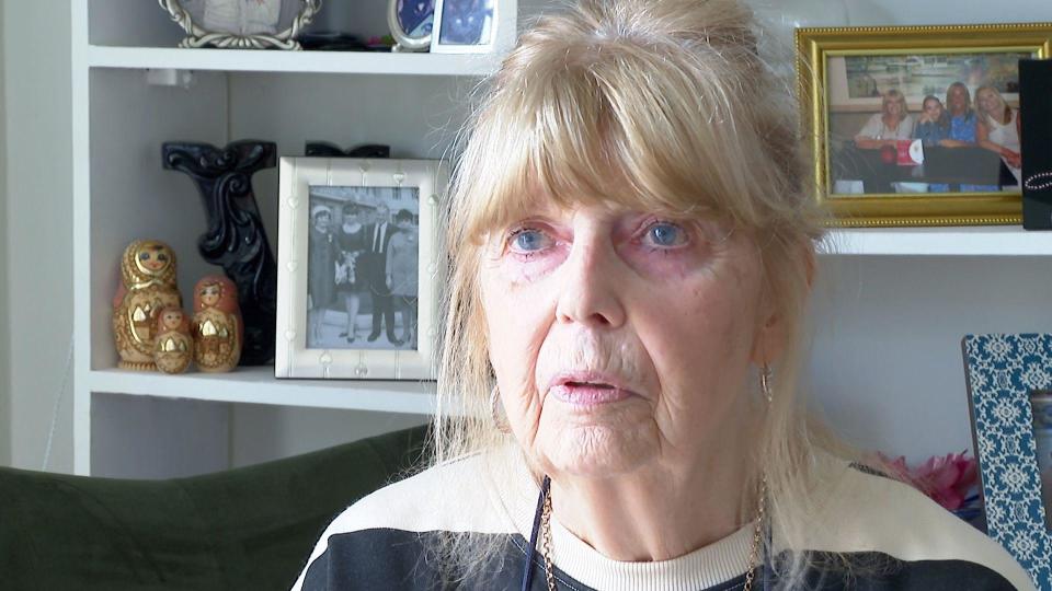 Val Newman, who had been waiting 16 months for an eye operation went to the UK for treatment