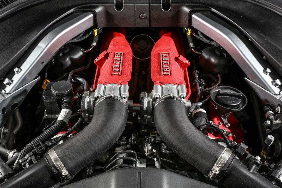 2018 Ferrari Portofino twin-turbocharged 3.9-liter V-8 engine