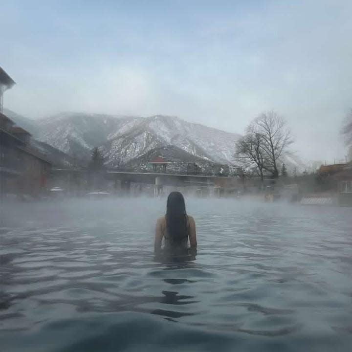 Even when it's freezing outside, Glenwood Hot Springs Resort guests can stay warm and toasty in the water.