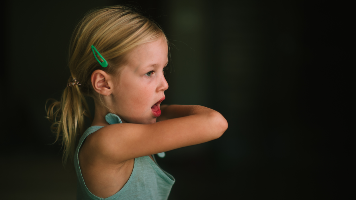 Child with whooping cough.