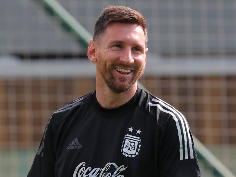 Lionel Messi sonríe en cada entrenamiento de la selección argentina