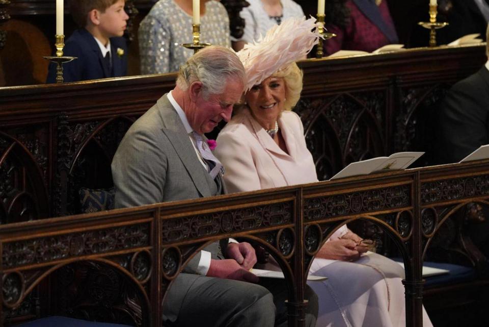 The in-laws perhaps don’t set the best example of wedded bliss with their past, but they certainly looked happy today (Getty)