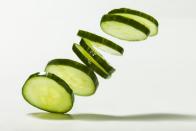 <p>Up your veggie intake by swapping out crackers with cucumbers. Plus,<strong> cucumbers are about 95% water so it will contribute to your hydration needs for the day. </strong>Slice them in coins so they have that same cracker feel and crunch.</p>