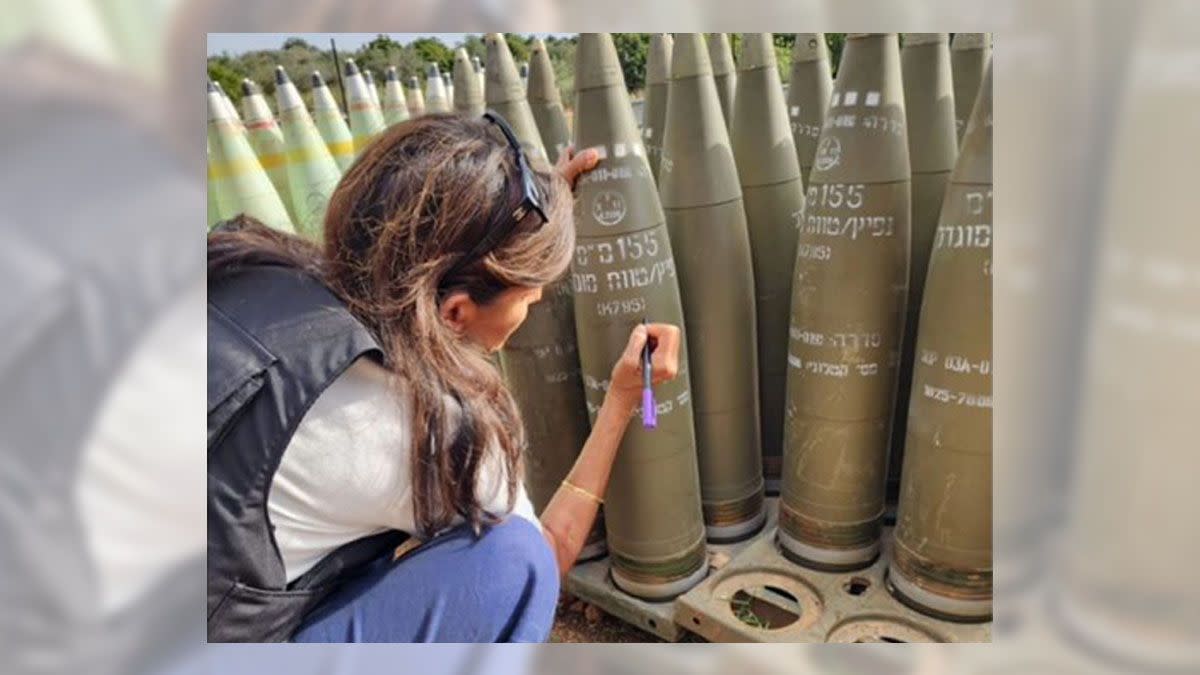 Readers asked Snopes if Nikki Haley signed bombs or artillery shells while in Israel in May 2024. 