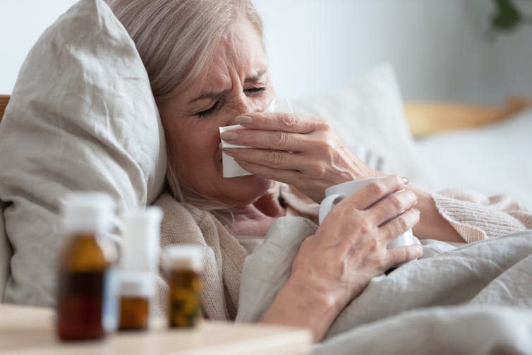 <span class="caption">Study’s have only seen a slight decrease in cold medication after taking vitamin C.</span> <span class="attribution"><a class="link " href="https://www.shutterstock.com/image-photo/ill-sick-middle-aged-woman-sneezing-1536338474" rel="nofollow noopener" target="_blank" data-ylk="slk:fizkes/ Shutterstock;elm:context_link;itc:0;sec:content-canvas">fizkes/ Shutterstock</a></span>