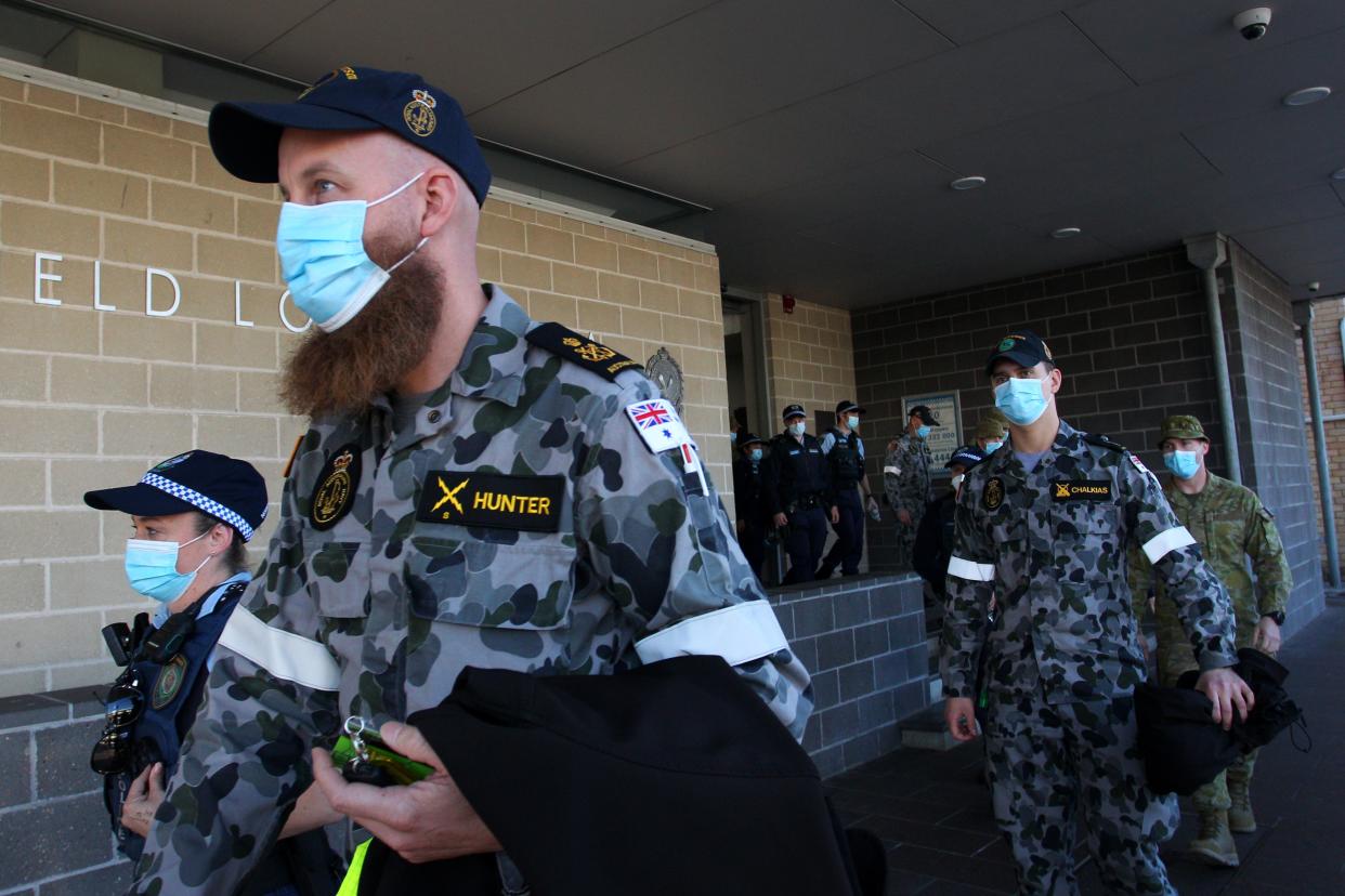 Australian Defence Force personnel and NSW police are deployed  in Sydney (Getty Images)