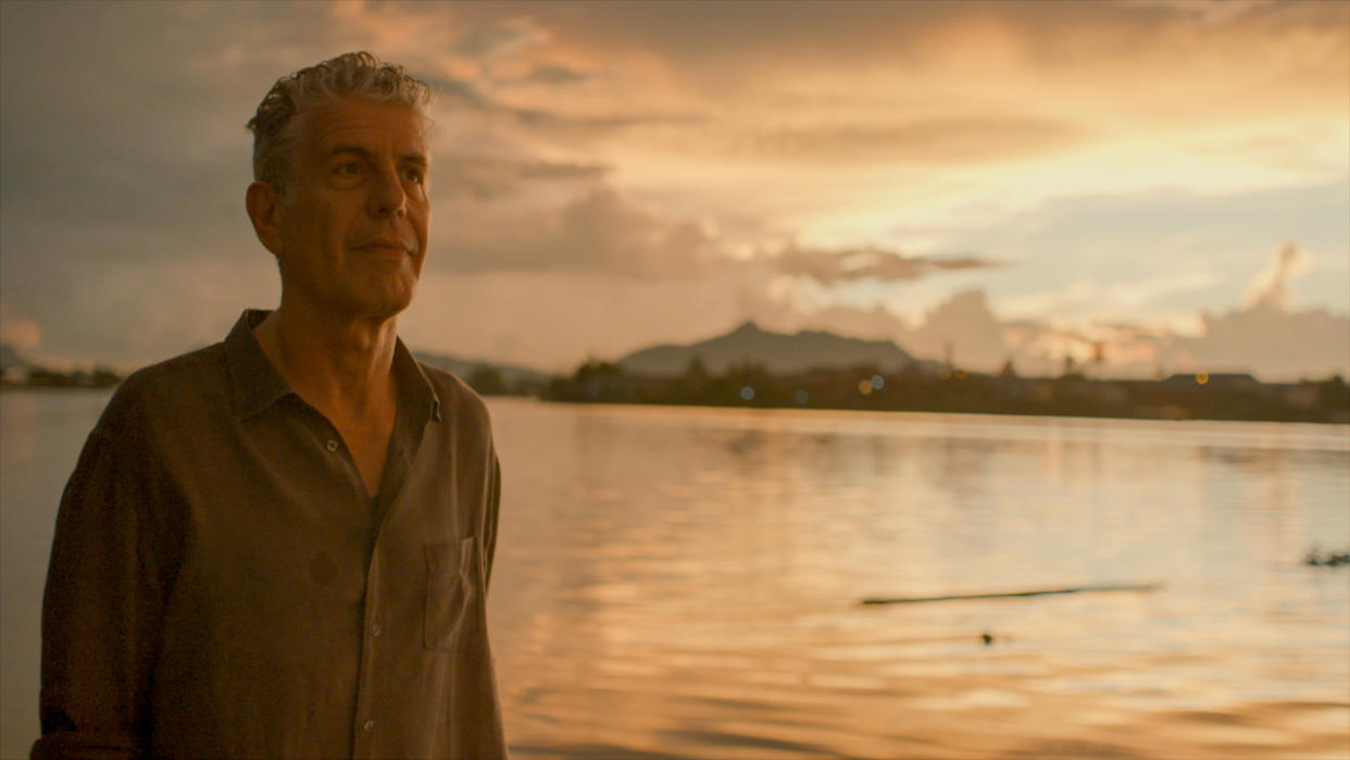Bourdain in a contemplative scene from the documentary Roadrunner (Photo: Courtesy of Focus Features)