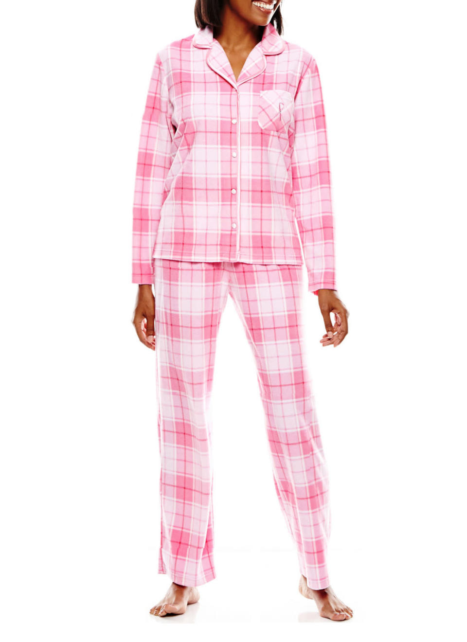 Jasmine Rose Breast Cancer Awareness Microfleece Pajama Set