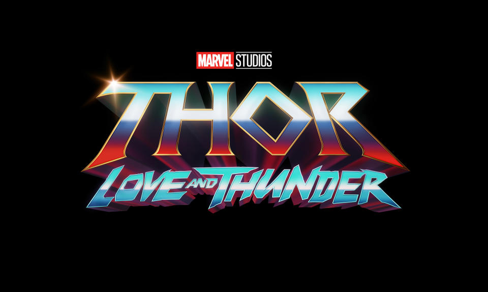 The title treatment for Thor: Love and Thunder (Disney)