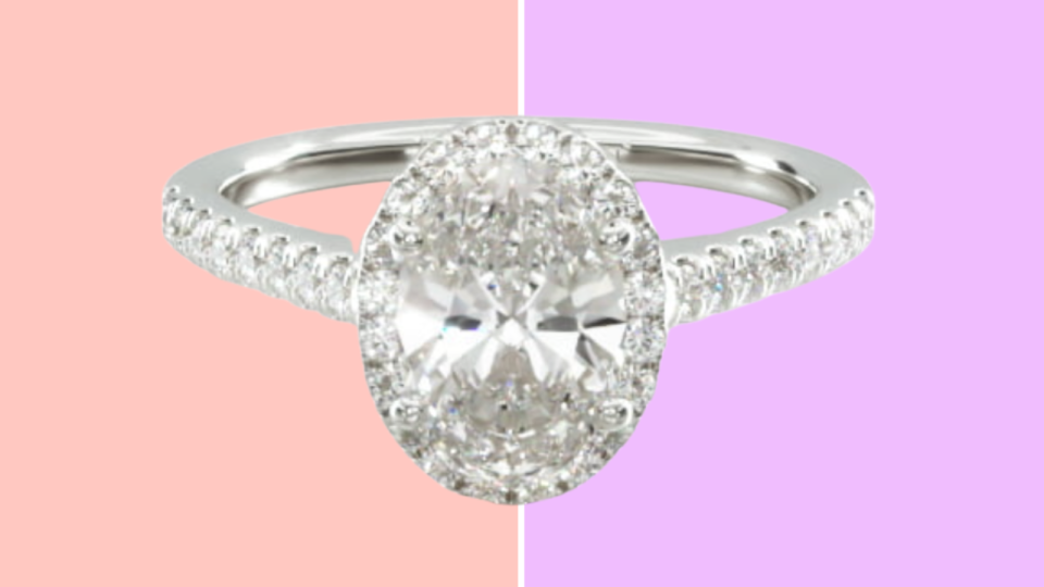 Best James Allen engagement rings: Pavé Halo Diamond Engagement Ring (Oval Center)