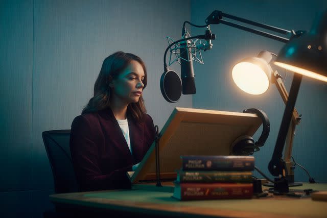 <p>Jarek</p> Ruth Wilson behind the scenes of narrating the 'His Dark Materials' audiobooks