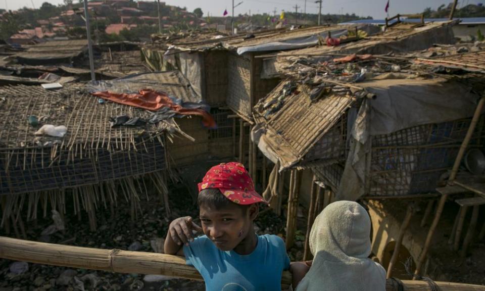 Makeshift housing in the Cox’s Bazar refugee camp