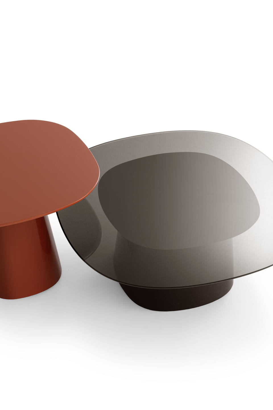 Milan Design Week B&B Italia Allure O'Dot glass tables in red and black