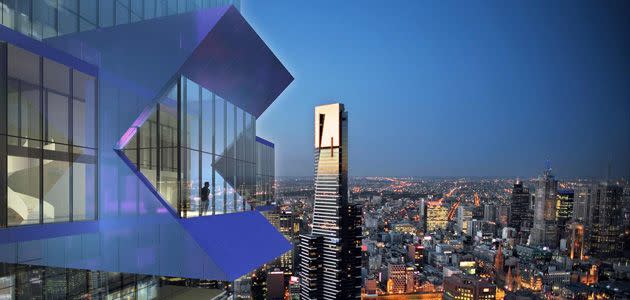 Australia 108: Two-storey sky lobby. Picture: Fender Katsalidis Architects