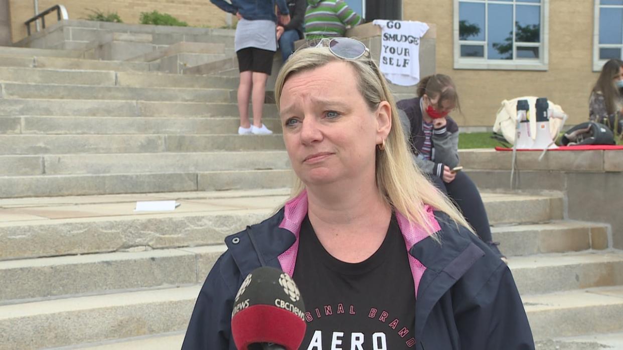 Michelle Gushue is an advocate for incarcerated women after previously being in jail. She says better systems need to be put in place to help those caught in the system. (Heather Gillis/CBC - image credit)