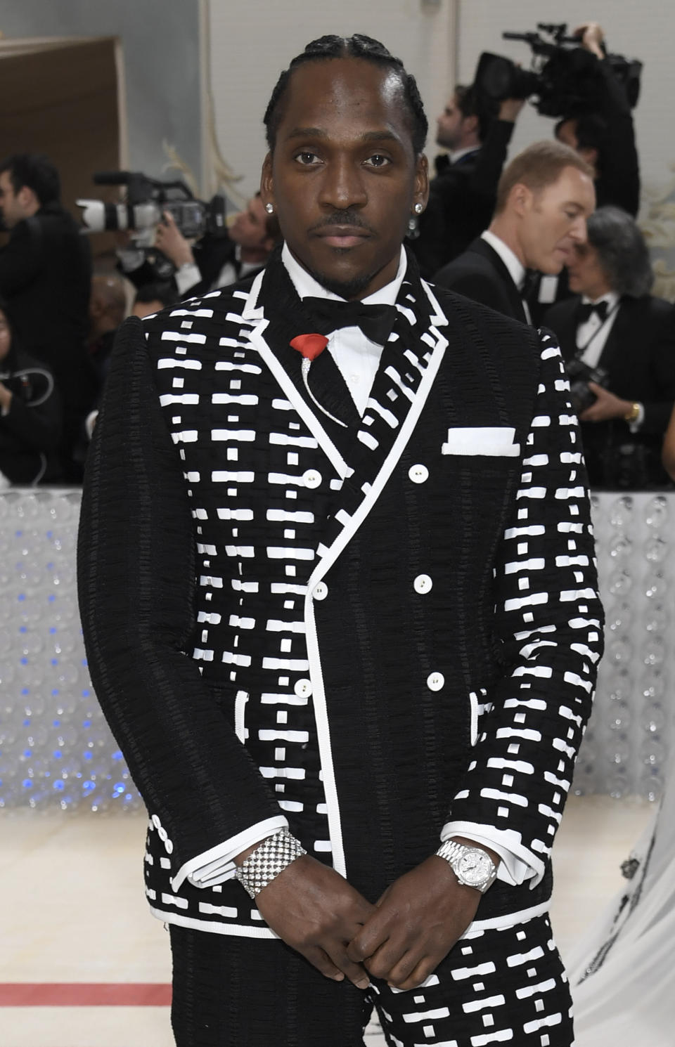 Pusha T attends The Metropolitan Museum of Art's Costume Institute benefit gala celebrating the opening of the "Karl Lagerfeld: A Line of Beauty" exhibition on Monday, May 1, 2023, in New York. (Photo by Evan Agostini/Invision/AP)