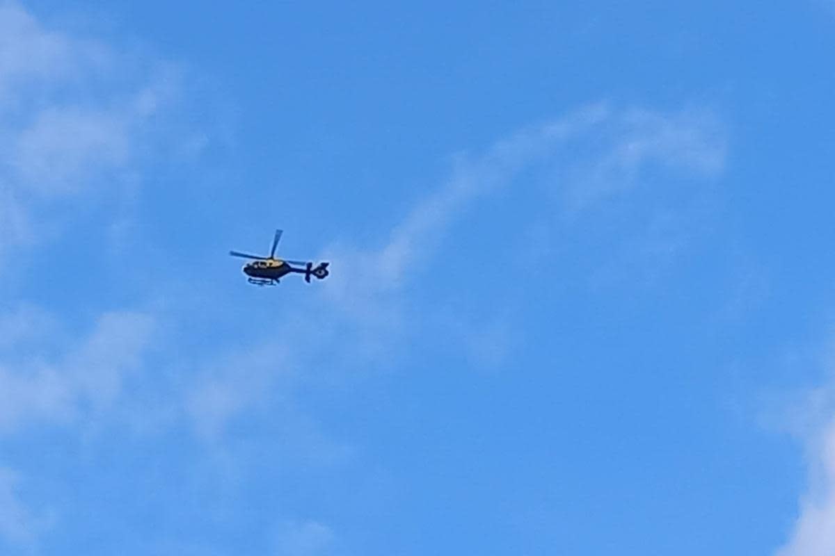 A police helicopter circled Wells whilst specialist officers tracked down the offender. <i>(Image: Jamie Grover, Newsquest)</i>