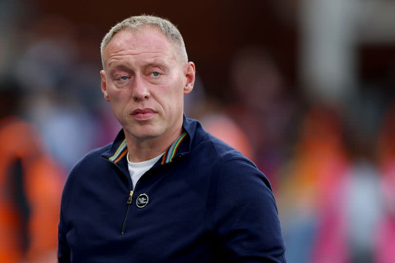 Steve Cooper, Manager of Nottingham Forest, looks on