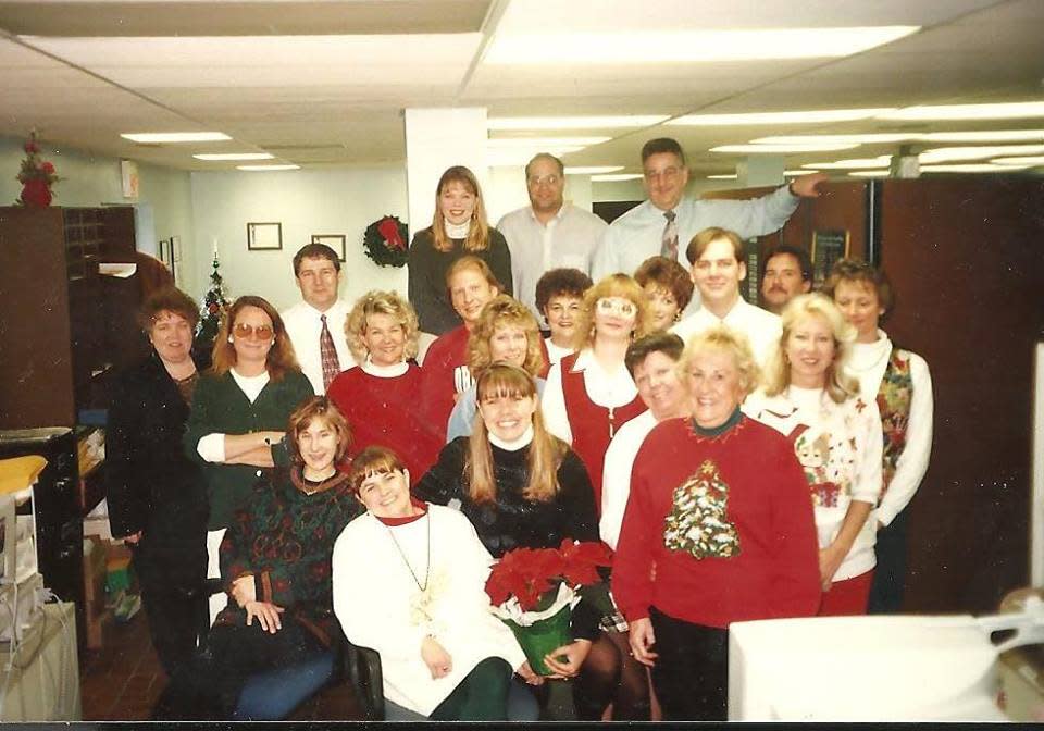 This was the Community Press west office staff during a Christmas party.