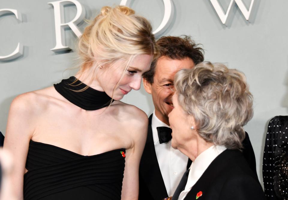 Imelda Staunton and Elizabeth Debicki at "The Crown" Season 5 premiere.