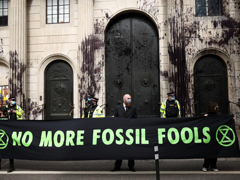 Extinction Rebellion has targeted the Bank of England in recent demonstrationsReuters