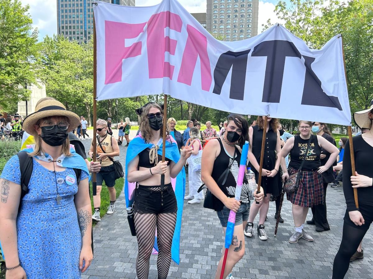 Let us live, help us thrive': Montrealers show support, voice demands at  Trans March