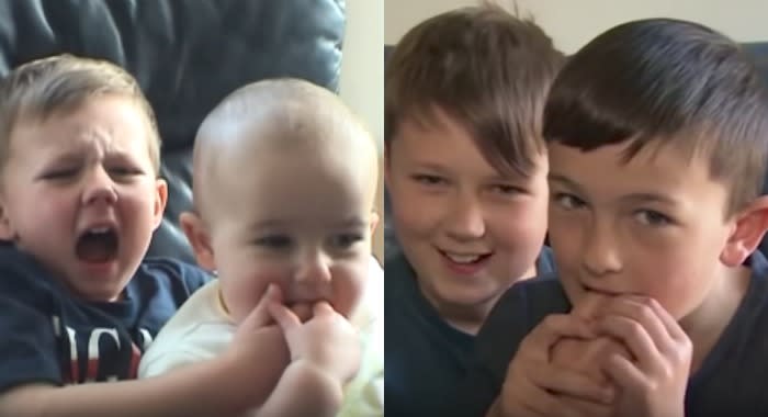 El antes y después de Harry y Charlie, a 10 años de su video viral. Foto: YouTube