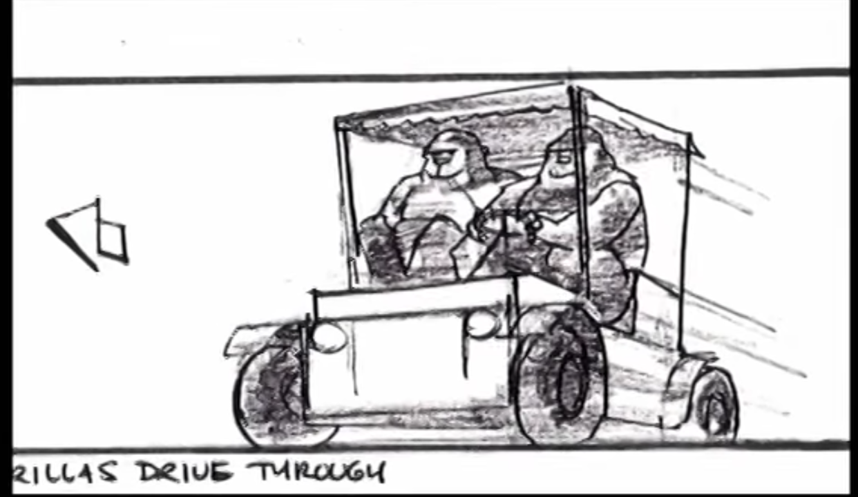 Bonzo and Bertha before they upgrade their ride in storyboards from 'The Goonies' (Photo: The Donners' Company/YouTube)