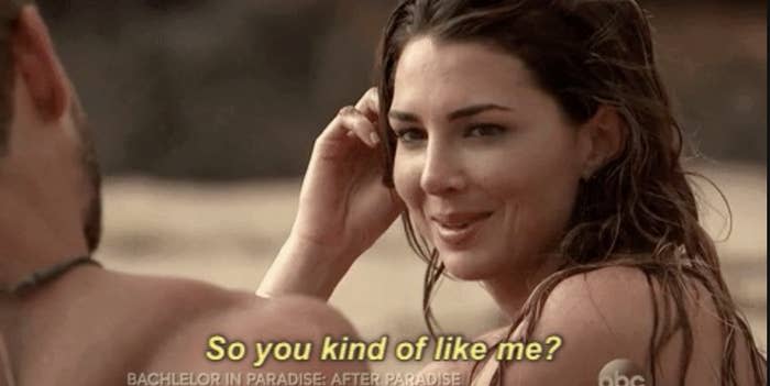 a girl asking, "So you kind of like me?"