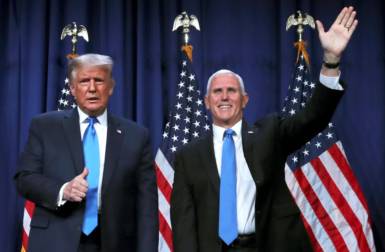 Donald Trump and Mike Pence are going head to head in Georgia by backing opposing candidates in the GOP primary for governor. (Reuters)