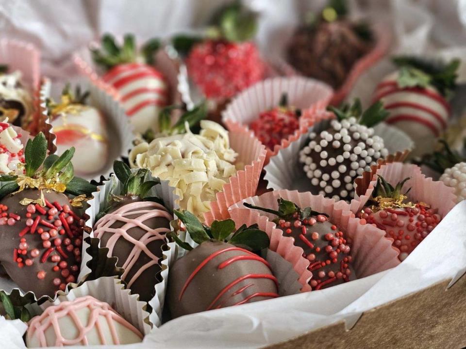 Nicole’s Good Eats & Sweets offers chocolate-covered strawberries for holidays and by special order.